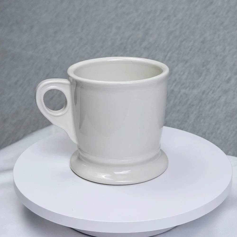 West Elm Monogram Letter O Coffee Mug White Ceramic Greek Key Pattern Diner Mug